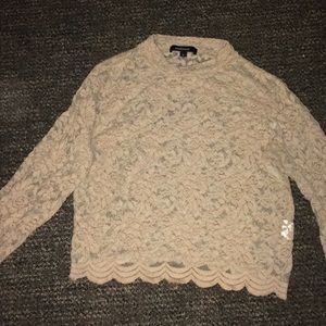 Beige lace crop top (bad picture )